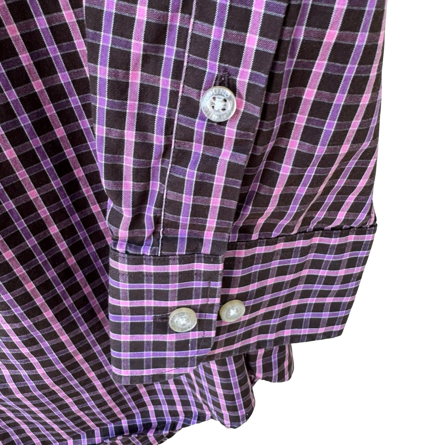 T Harris London Preppy Plaid Gingham Professional Cotton Career Shirt Mens L
