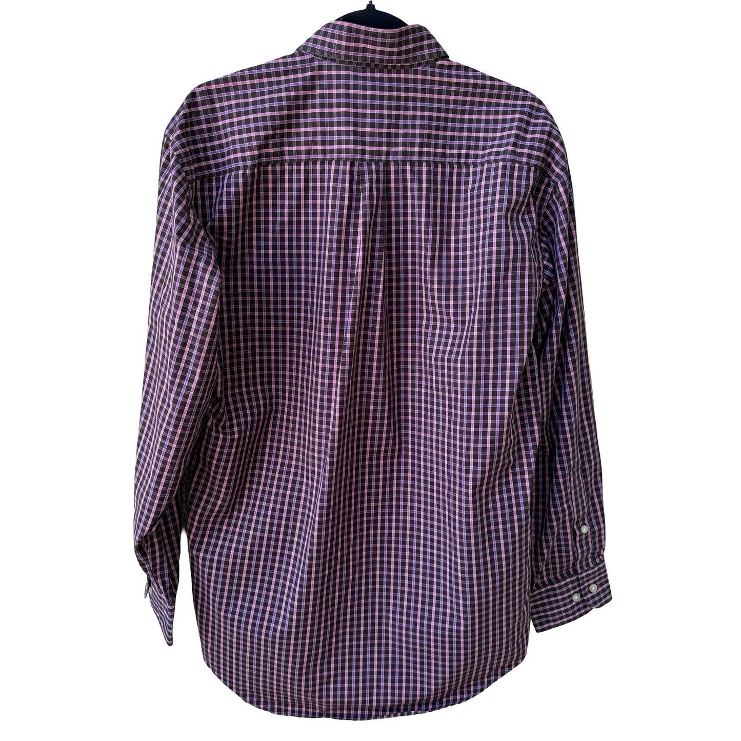 T Harris London Preppy Plaid Gingham Professional Cotton Career Shirt Mens L