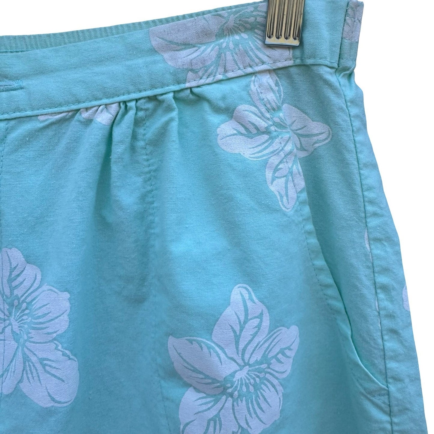 Avon Fashions Vintage 80s Floral Shorts Shirt Set Mint Green L Coastal Cottage