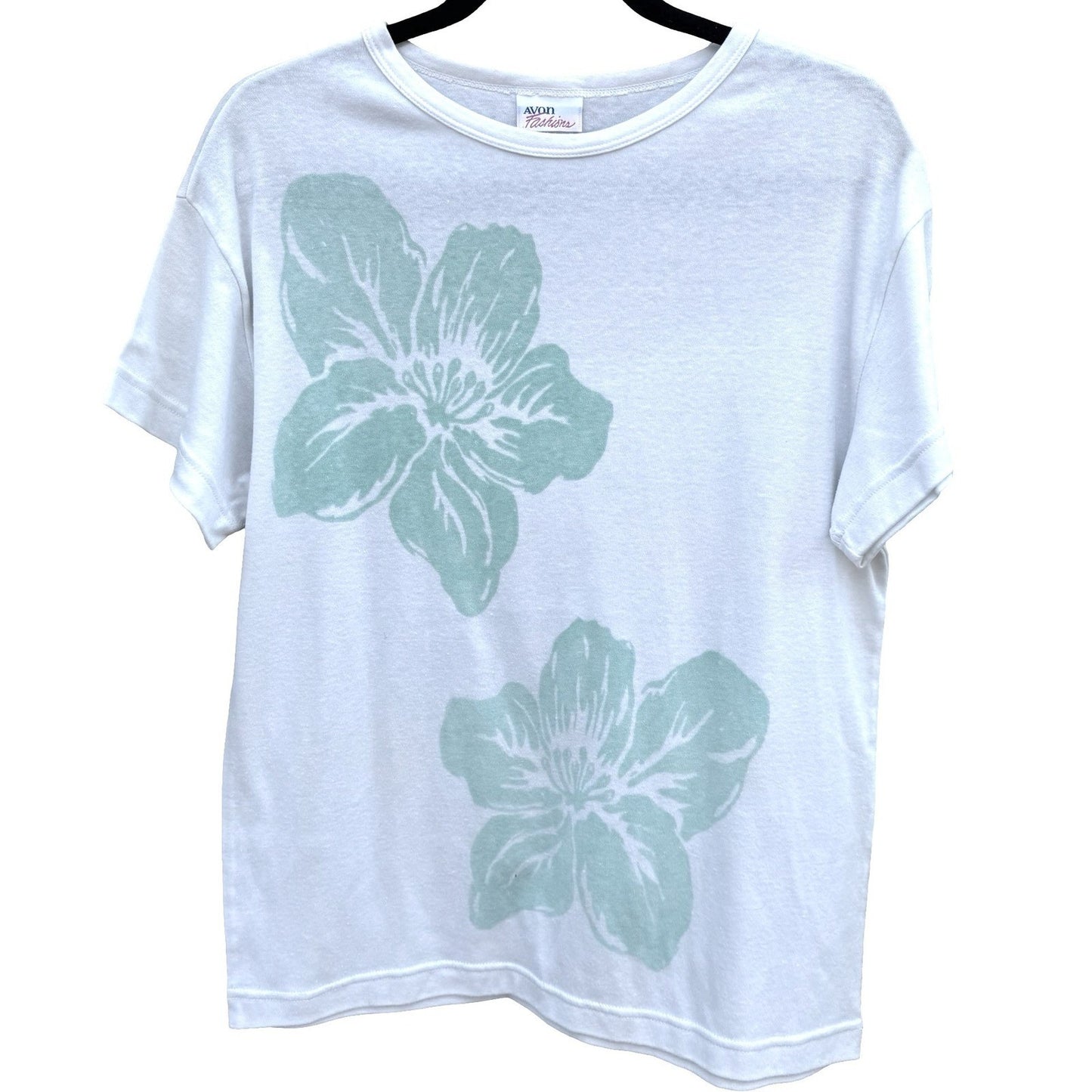 Avon Fashions Vintage 80s Floral Shorts Shirt Set Mint Green L Coastal Cottage