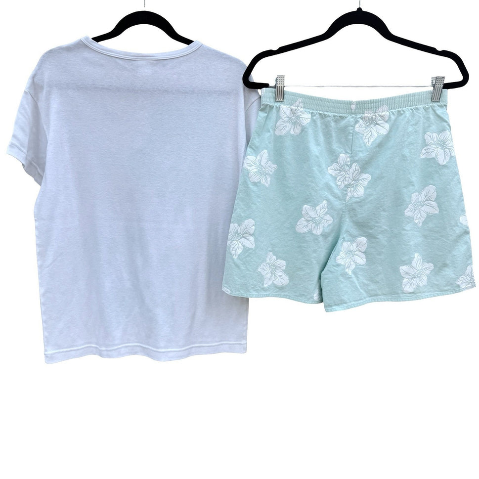 Avon Fashions Vintage 80s Floral Shorts Shirt Set Mint Green L Coastal Cottage