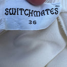 Switch Switchmates Vintage 70s Sleeveless Mock Neck Knit Top Off-White Back Zip M Mod 2 image