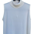 Switch Switchmates Vintage 70s Sleeveless Mock Neck Knit Top Off-White Back Zip M Mod 3 image