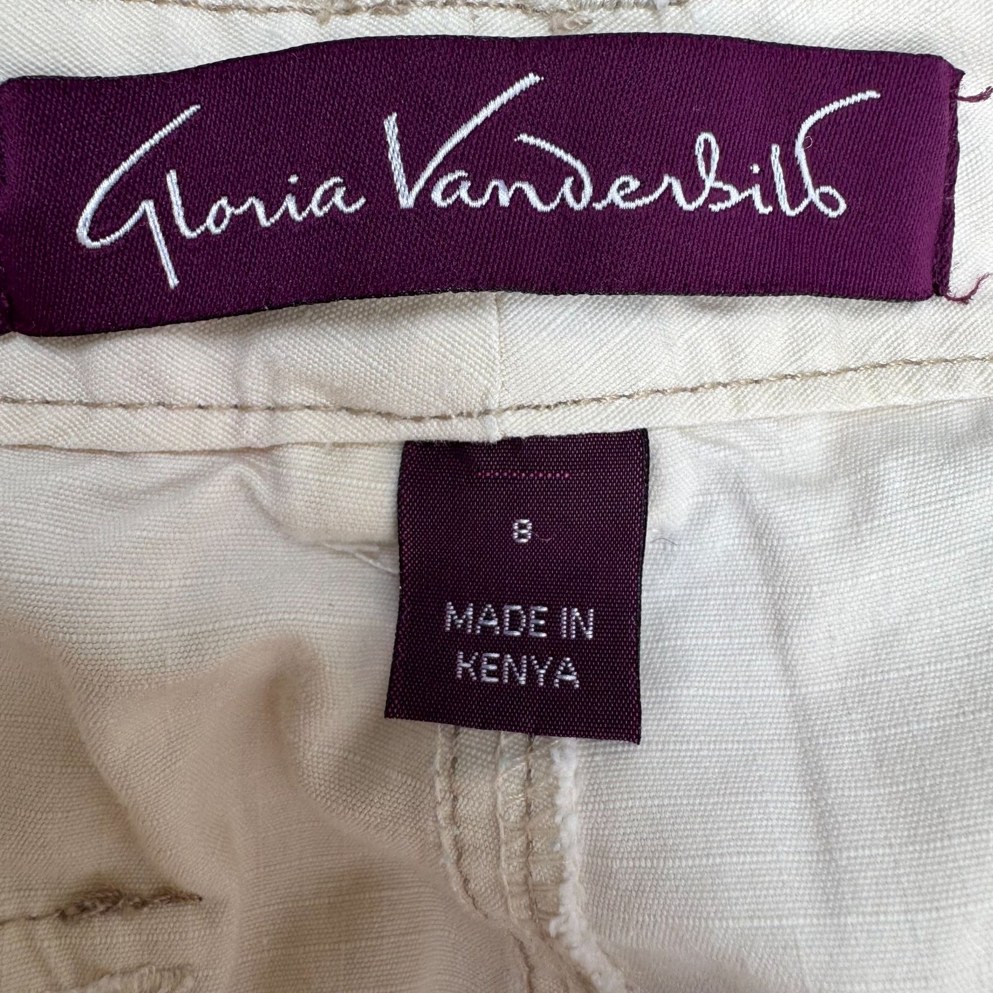 Gloria Vanderbilt Womens Beige Casual Cotton Preppy Roll Hem Bermuda Shorts 8