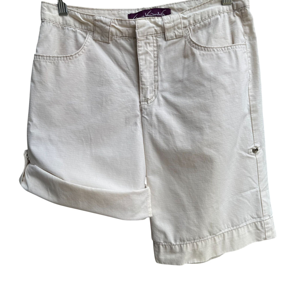 Gloria Vanderbilt Womens Beige Casual Cotton Preppy Roll Hem Bermuda Shorts 8