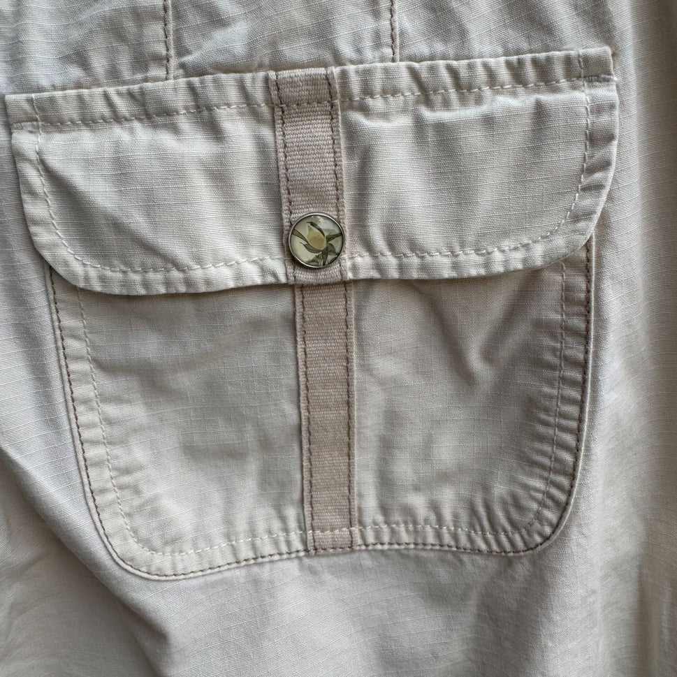 Gloria Vanderbilt Womens Beige Casual Cotton Preppy Roll Hem Bermuda Shorts 8