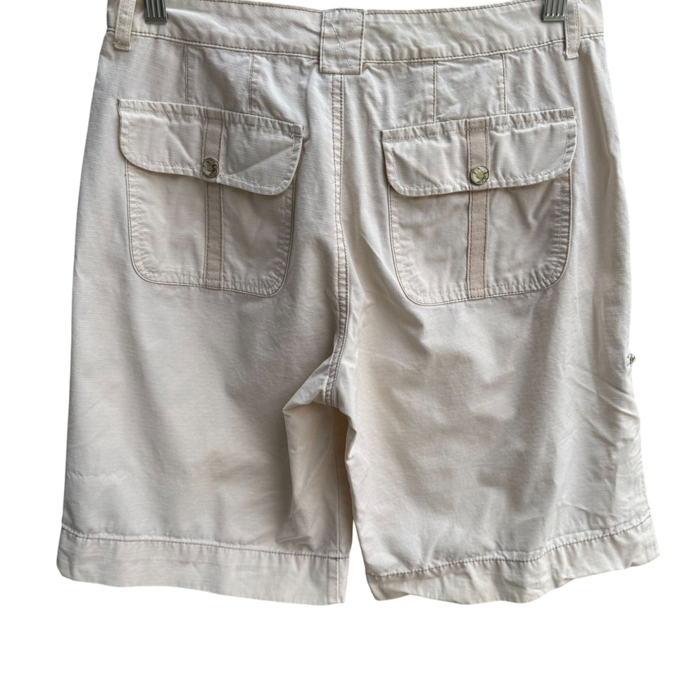 Gloria Vanderbilt Womens Beige Casual Cotton Preppy Roll Hem Bermuda Shorts 8