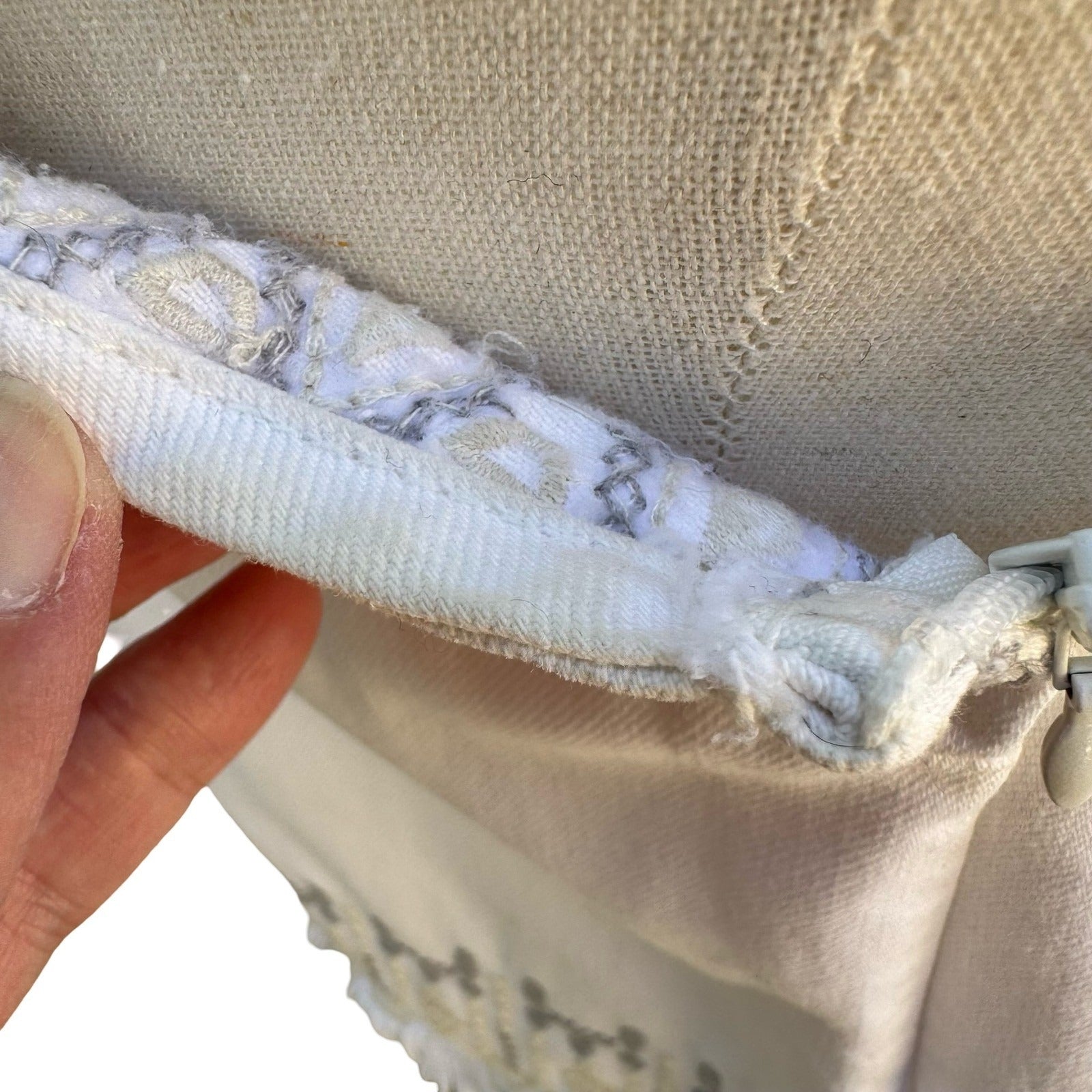 BlankNYC Boho Festival Western Denim Embroidered Crop Top Tie Back Boho White M