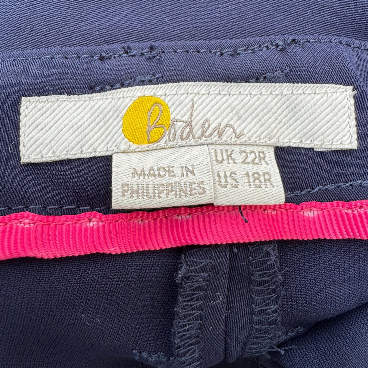Boden Melina High Rise Tie Paperbag Waist Trousers Careerwear Pants Navy 18R