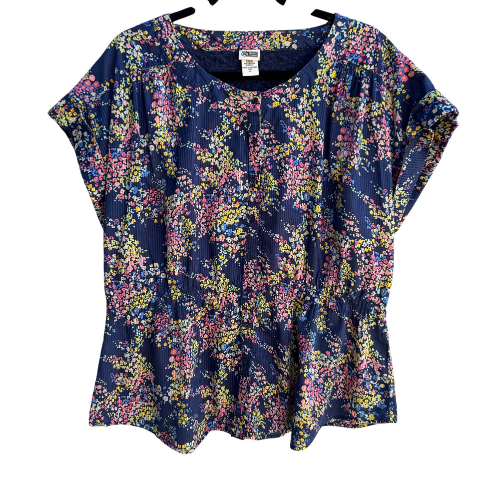 Route 66 Original Clothing Co. Vintage Womens Lace Back Floral Tunic Blouse 1X