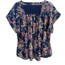 Switch Route 66 Original Clothing Co. Vintage Womens Lace Back Floral Tunic Blouse 1X 2 image