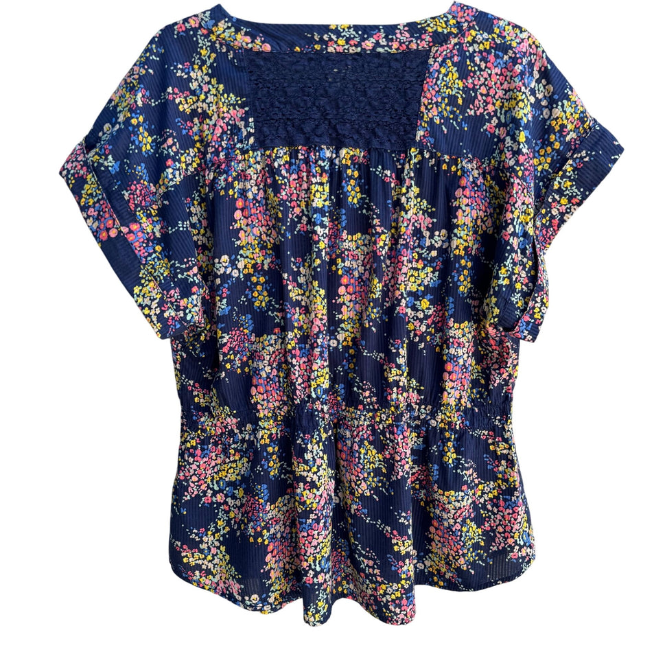 Route 66 Original Clothing Co. Vintage Womens Lace Back Floral Tunic Blouse 1X