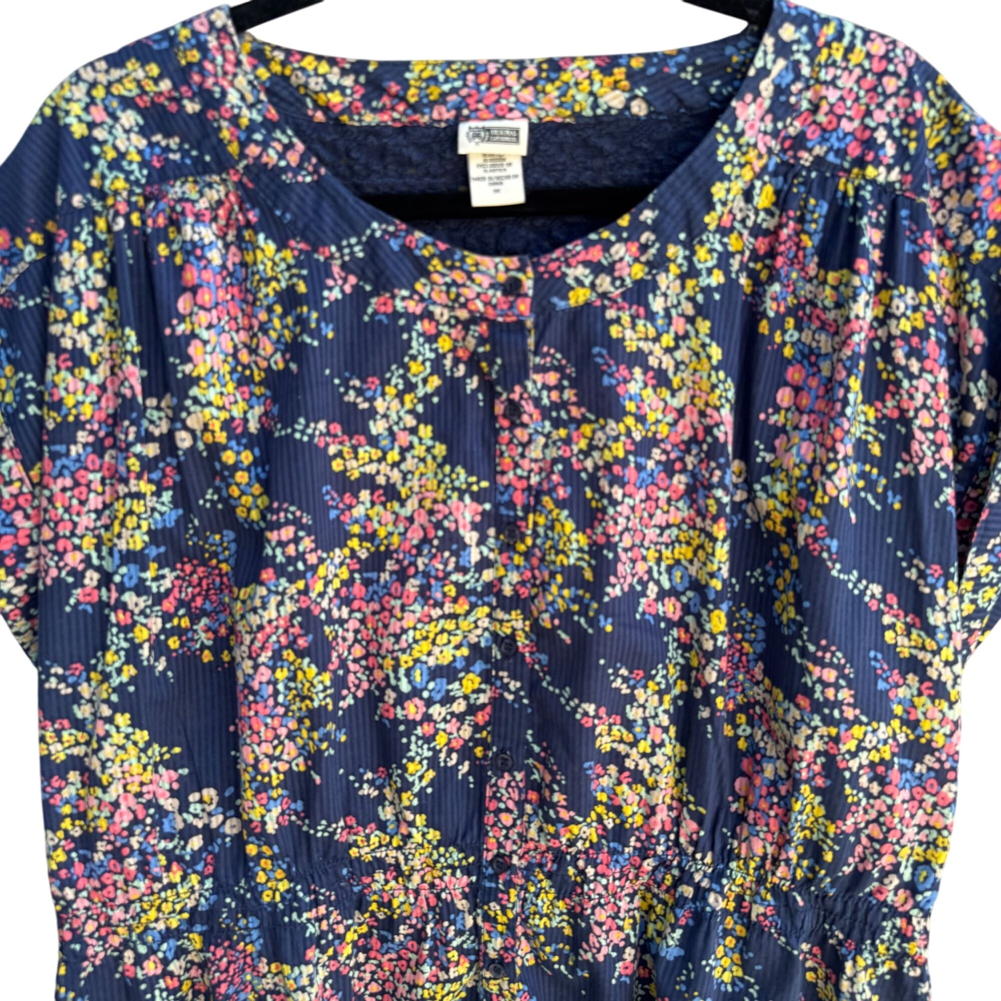 Route 66 Original Clothing Co. Vintage Womens Lace Back Floral Tunic Blouse 1X