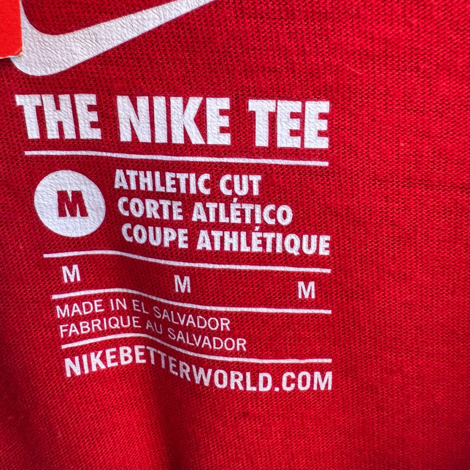 Nike Mens Red Athletic Cut Tee Shirt Two Futuras Logo Graphic Design New M