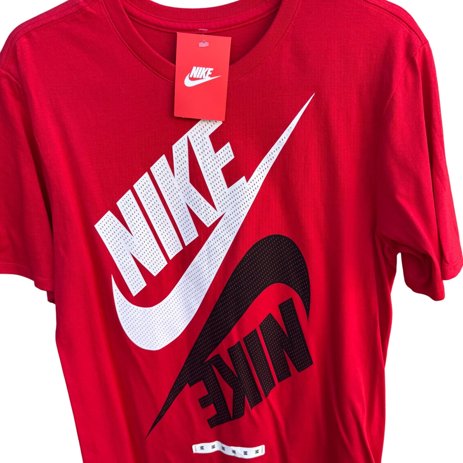 Nike Mens Red Athletic Cut Tee Shirt Two Futuras Logo Graphic Design New M