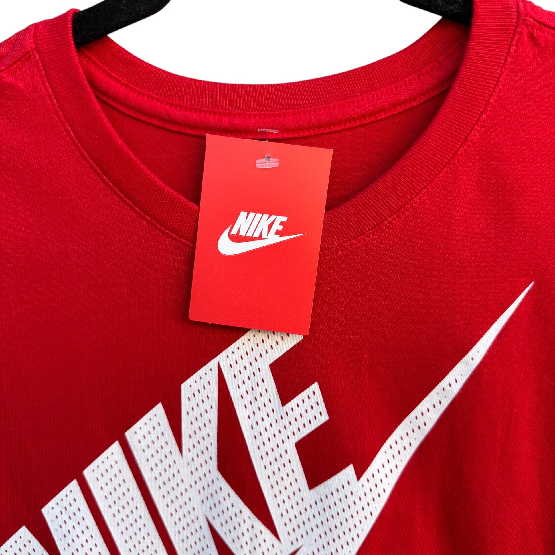 Nike Mens Red Athletic Cut Tee Shirt Two Futuras Logo Graphic Design New M