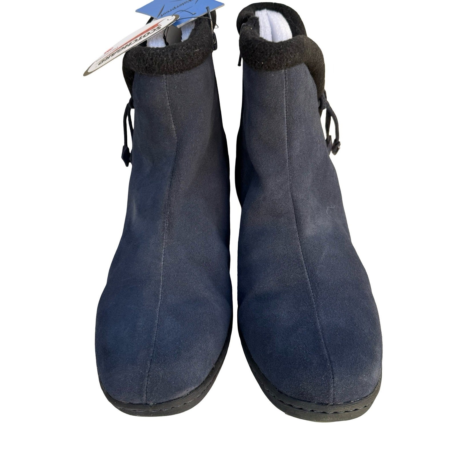 Studio Brilliant Womens Navy Blue Waterproof Suede Ankle Boots W7029 Sze 11M NEW