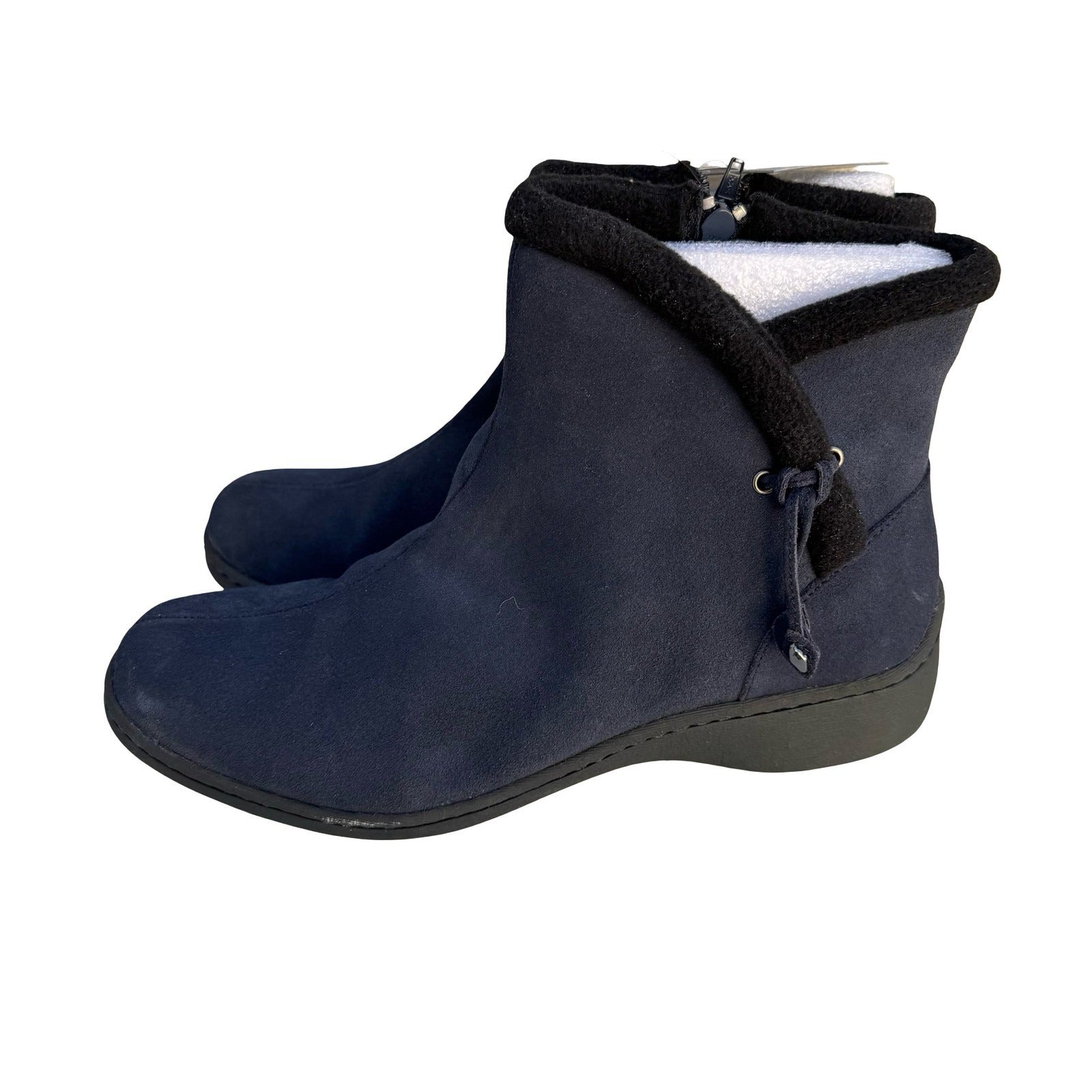 Studio Brilliant Womens Navy Blue Waterproof Suede Ankle Boots W7029 Sze 11M NEW