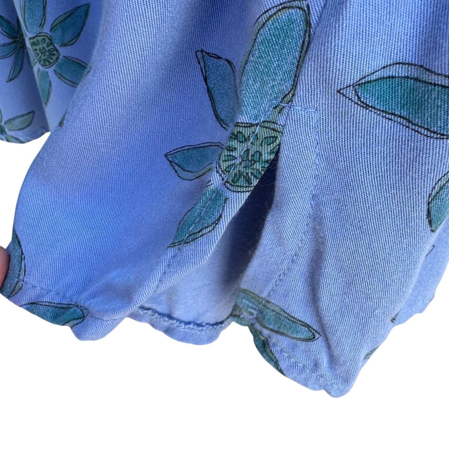 Cow & Lizard Vintage Womens Blue Floral Boho Tencil Cotton Full Flowy Skirt New M