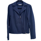 Switch Welkin New York Minimalist Navy Stretch Wool Asymmetrical Zip Jacket Pant Suit 3 image