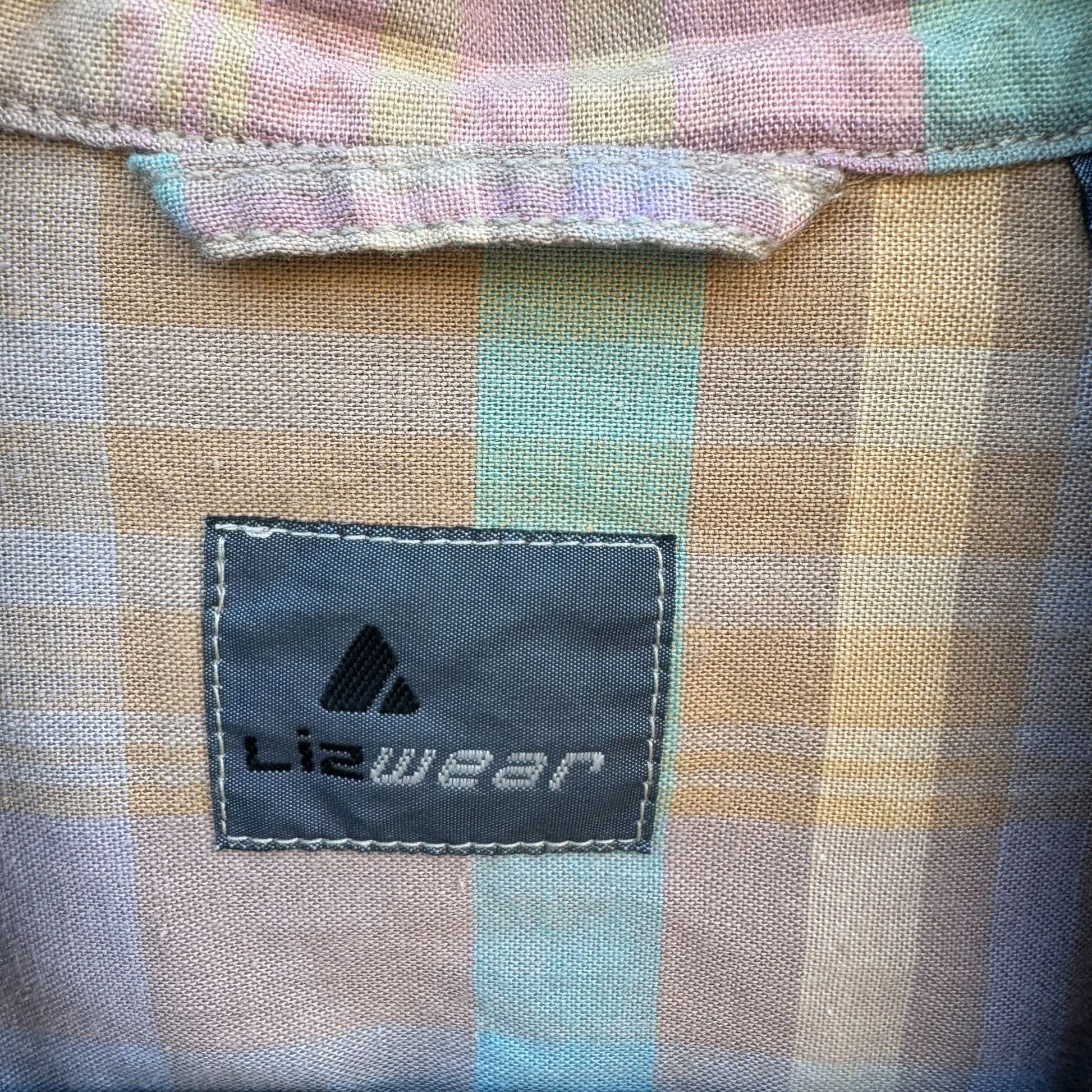 Lizwear Vintage 80s Pastel Plaid Womens Elastic Drawstring Waist Retro Jacket LG