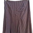 Switch Louis Verdad Y2K Steampunk Tailored Pinstripe Deconstructed Mesh Hem Midi Skirt 3 image