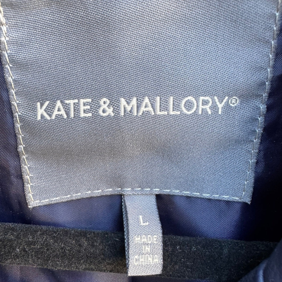 Kate & Mallory Faux Leather Suede Edgy Chic Moto Biker Mixed Media Jacket Navy L