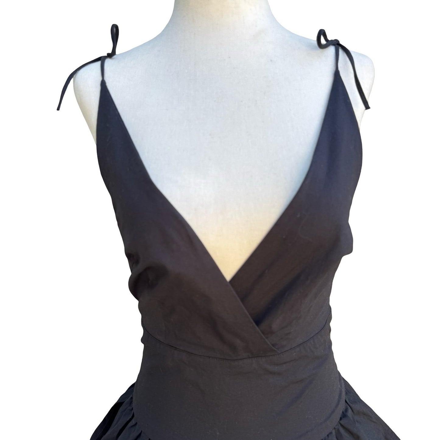 Louis Verdad Y2K Balletcore Coquette Minimalist Peplum Romantic Tie Shoulder Top