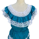 Switch Vintage Handmade Teal Blue Lace Tiered Skirt Ruffle Top Set Fiesta Folk Prairie 2 image