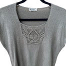 Switch Campus Casuals of California Vintage 70s Coastal Minimalist Crochet Bib Knit Top 3 image