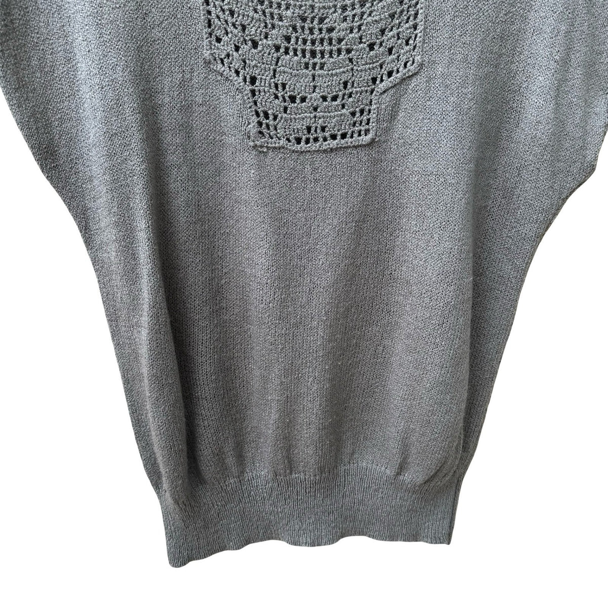 Campus Casuals of California Vintage 70s Coastal Minimalist Crochet Bib Knit Top