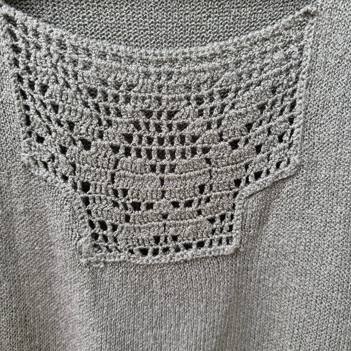 Campus Casuals of California Vintage 70s Coastal Minimalist Crochet Bib Knit Top