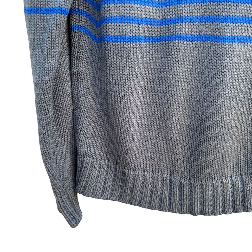Campusport Vintage 70s Mens Preppy Striped Crew Neck Knit Academia Sweater M