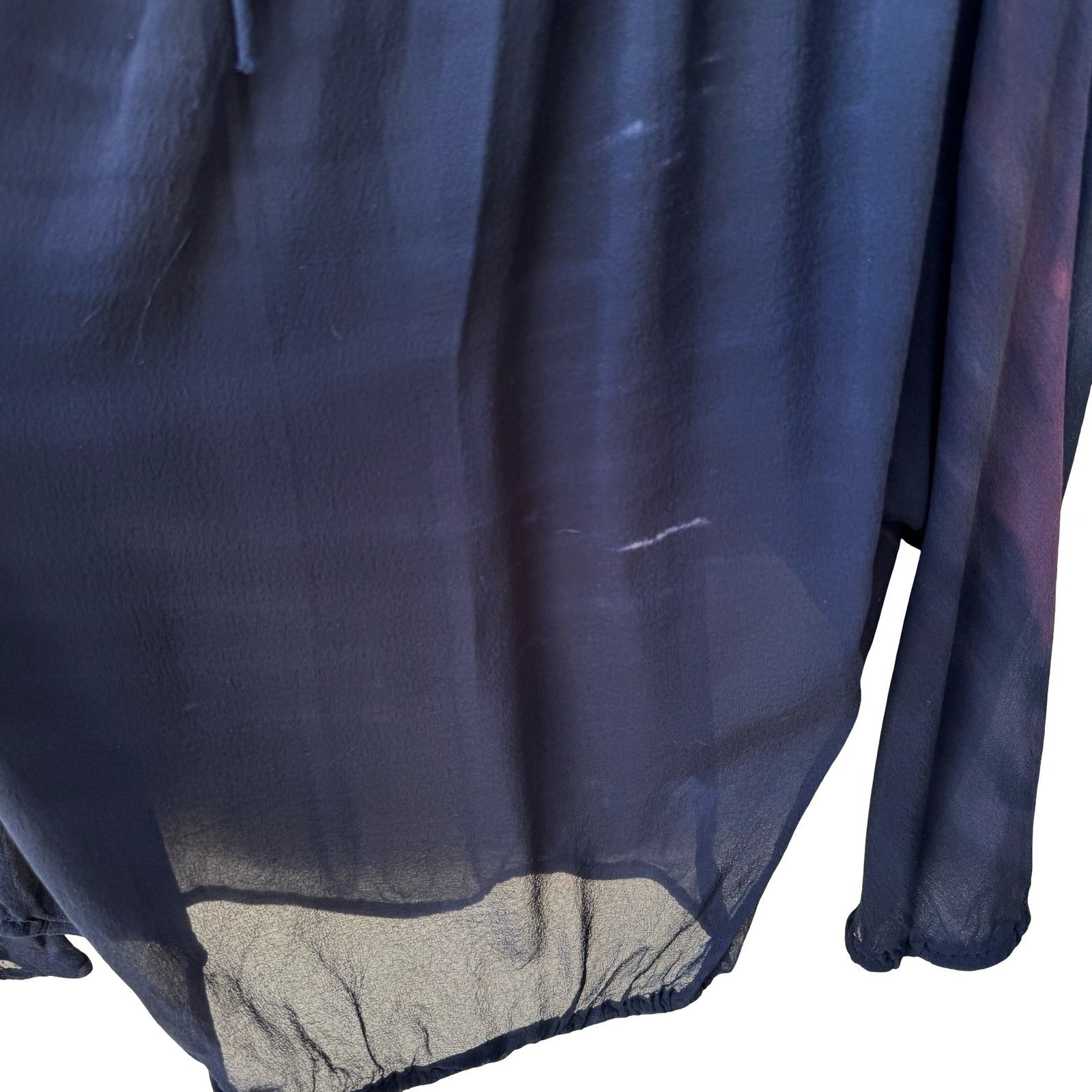 Boho Ethereal Whimsigoth Tie Dye Sheer Goth Edgy Flowy Blouse Off Shoulder L