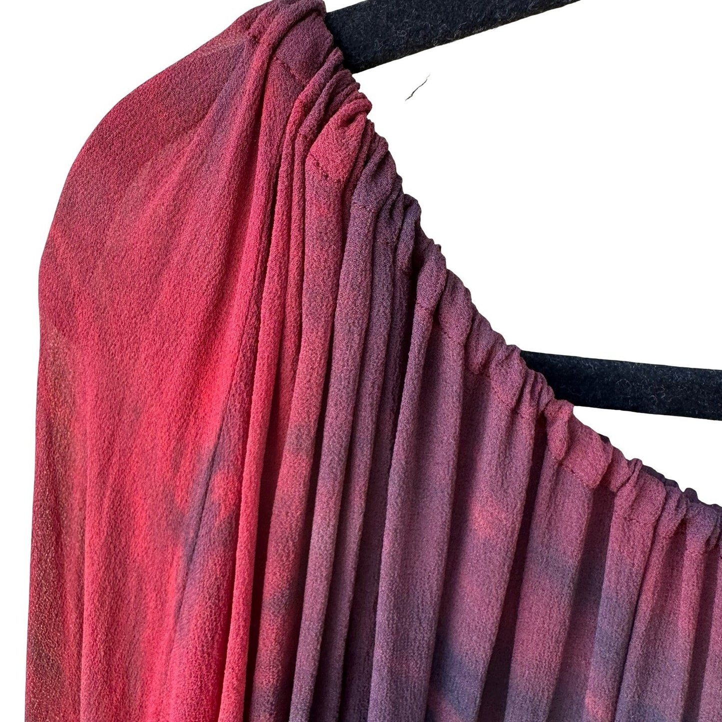 Boho Ethereal Whimsigoth Tie Dye Sheer Goth Edgy Flowy Blouse Off Shoulder L
