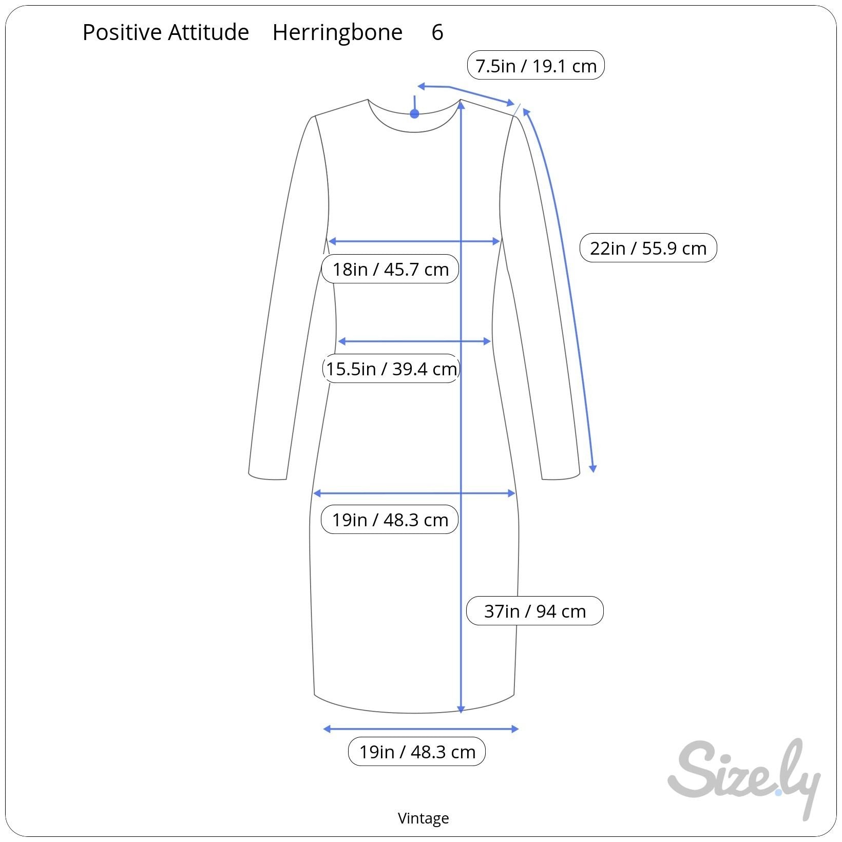 Positive Attitude Vintage 80s Herringbone Plaid Long-Sleeve Shift Dress Womens 6