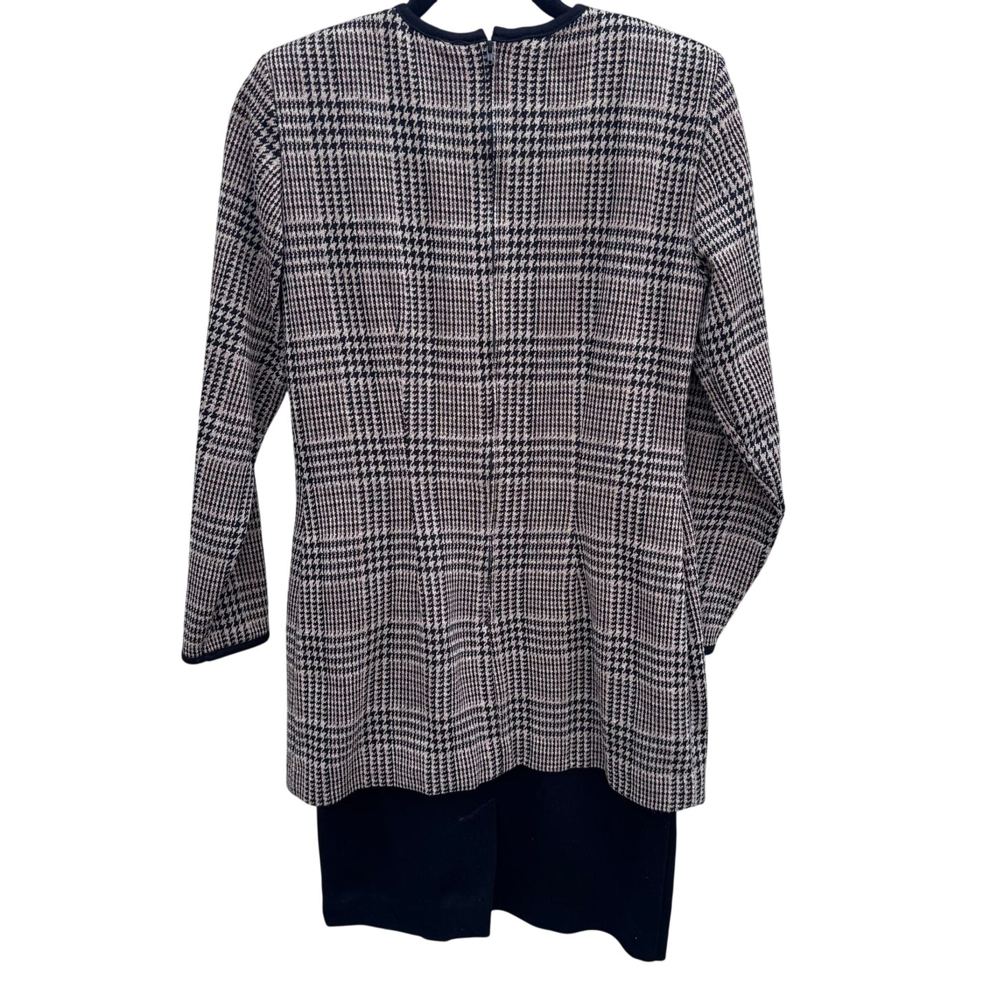 Positive Attitude Vintage 80s Herringbone Plaid Long-Sleeve Shift Dress Womens 6