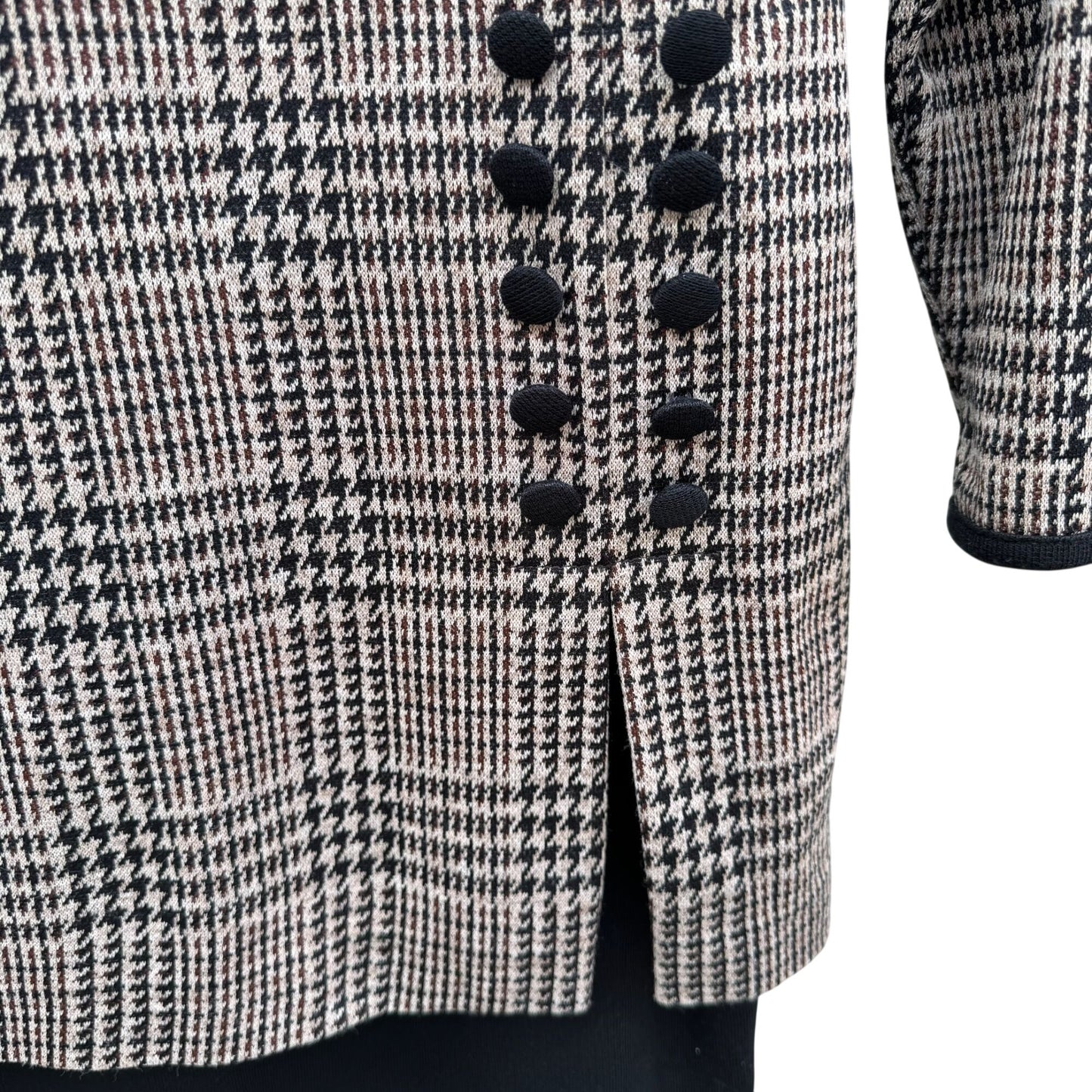 Positive Attitude Vintage 80s Herringbone Plaid Long-Sleeve Shift Dress Womens 6