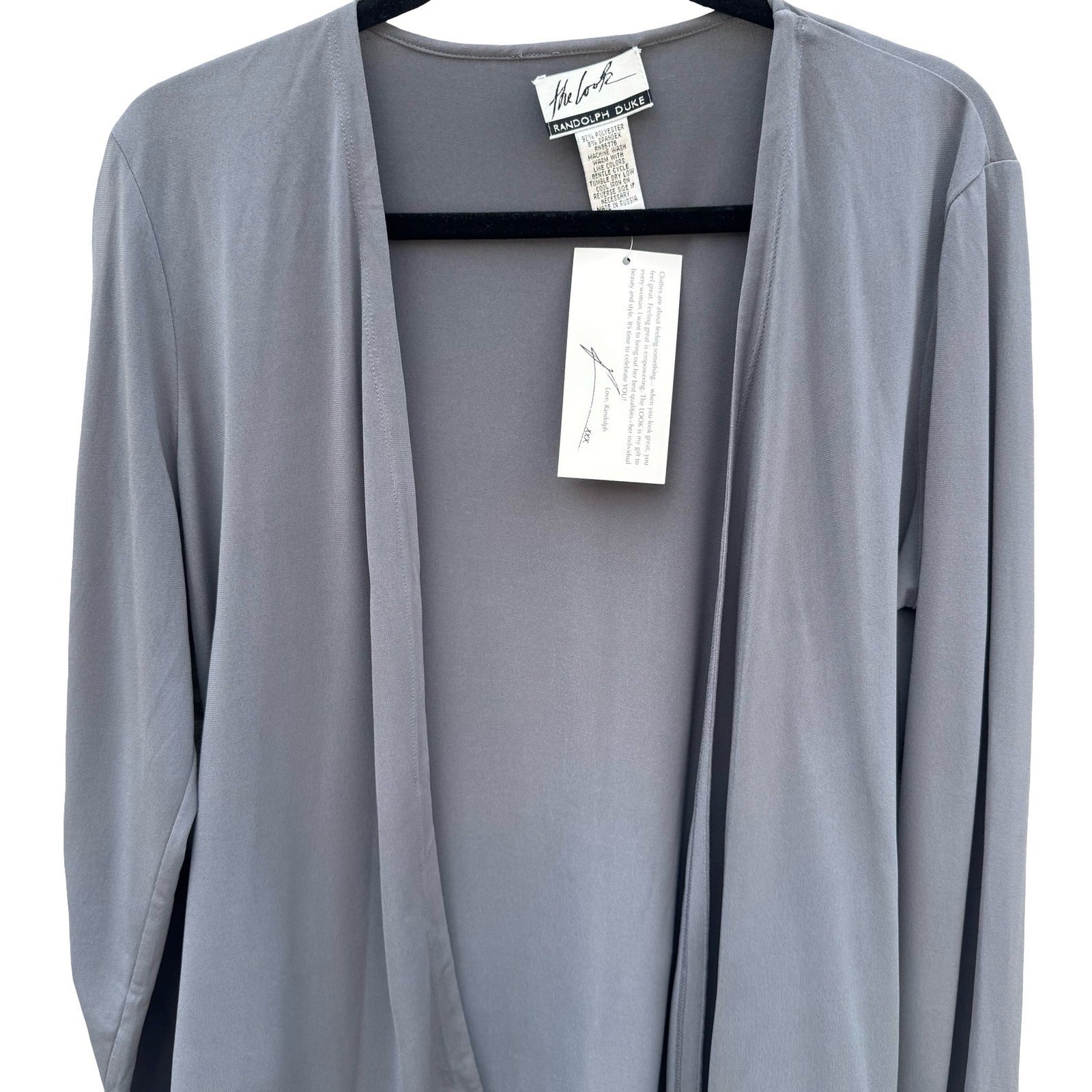 Randolph Duke The Look Womens Gray Open Front Tie Waist Cardigan Minimalist NEW