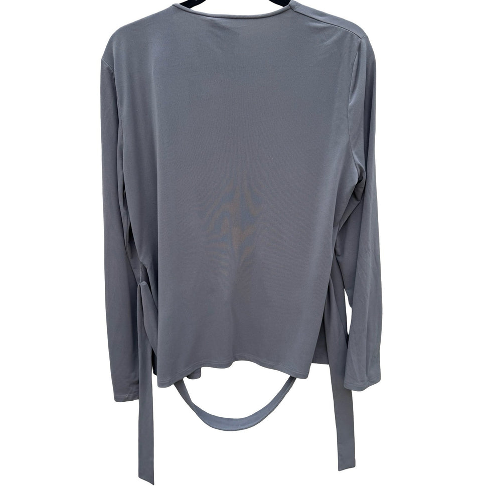 Randolph Duke The Look Womens Gray Open Front Tie Waist Cardigan Minimalist NEW