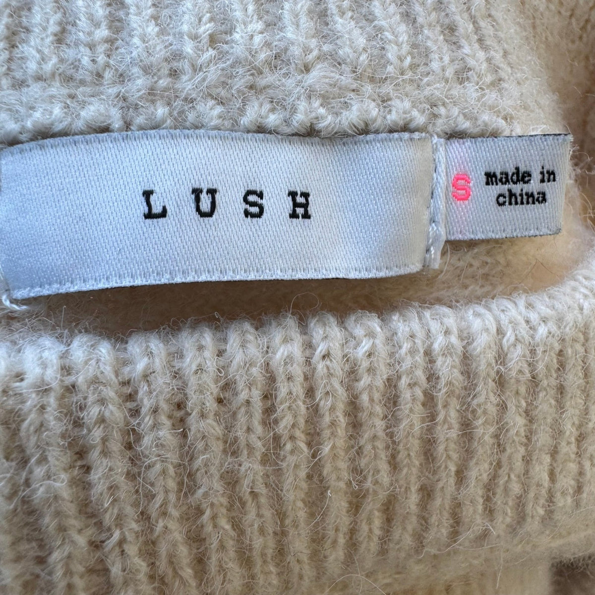 Lush Colorblock MInimalist Hygge Ribbed Knit Wool Blend Dolman Sleeve Sweater S