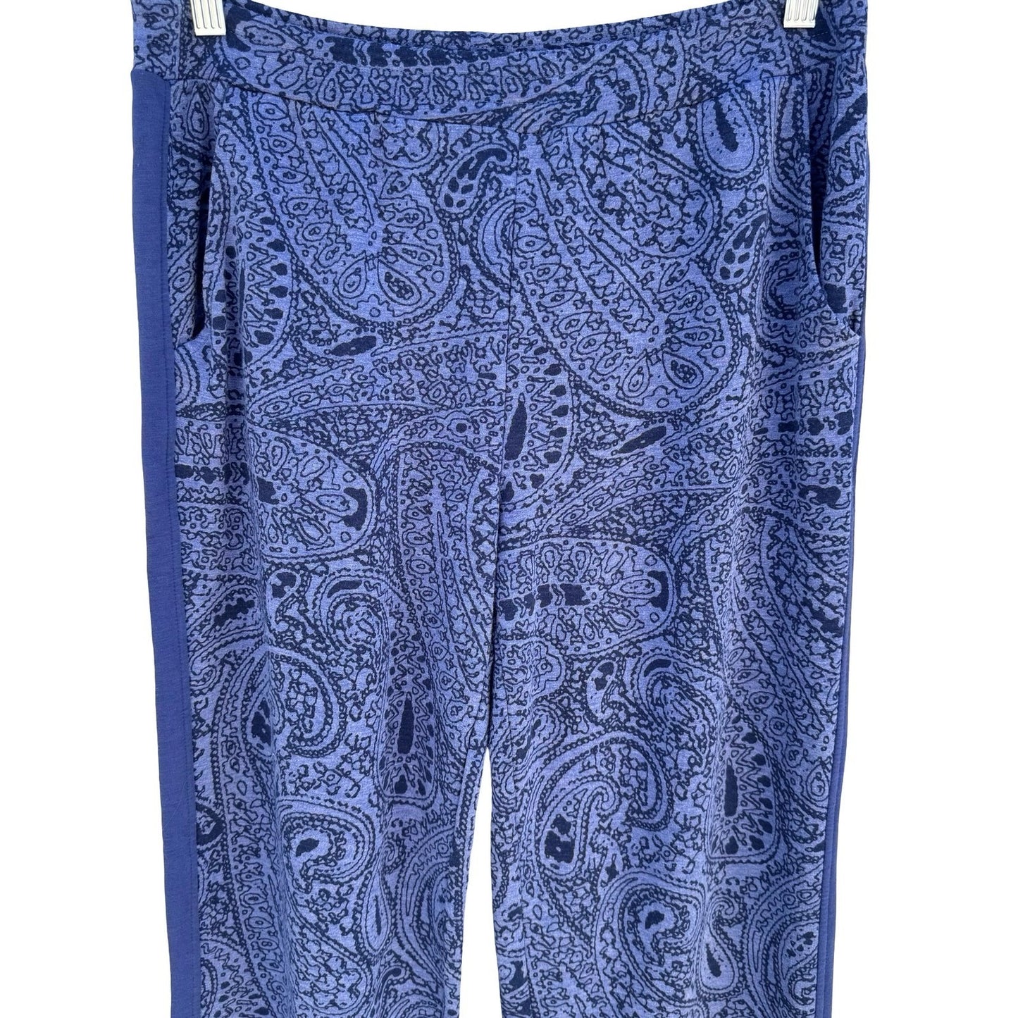 Cuddl Duds Paisley Comfortwear Lounge Pants Relaxed Fit Womens M Blue Sleepwear