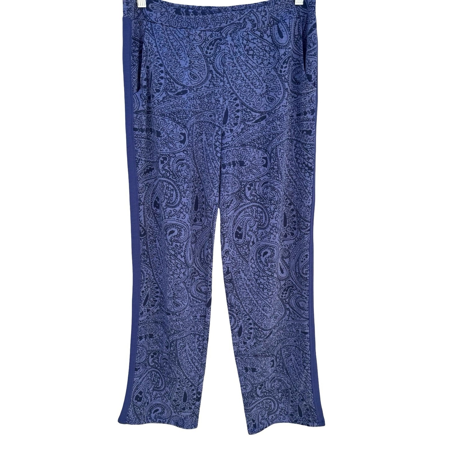 Cuddl Duds Paisley Comfortwear Lounge Pants Relaxed Fit Womens M Blue Sleepwear