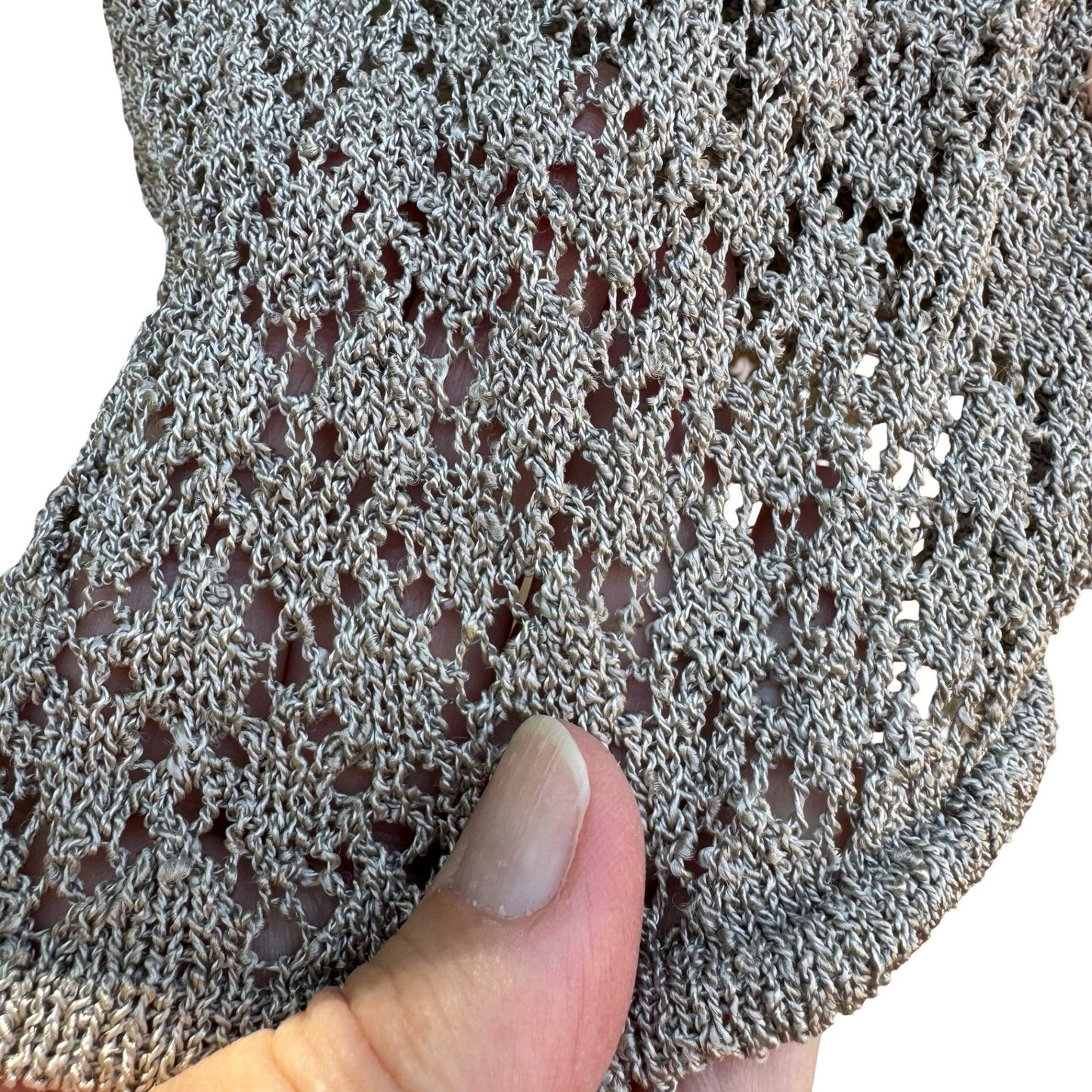 Bette Paige Y2K 90s Coquette Balletcore Fairycore Pointelle Knit Cardigan Grey S