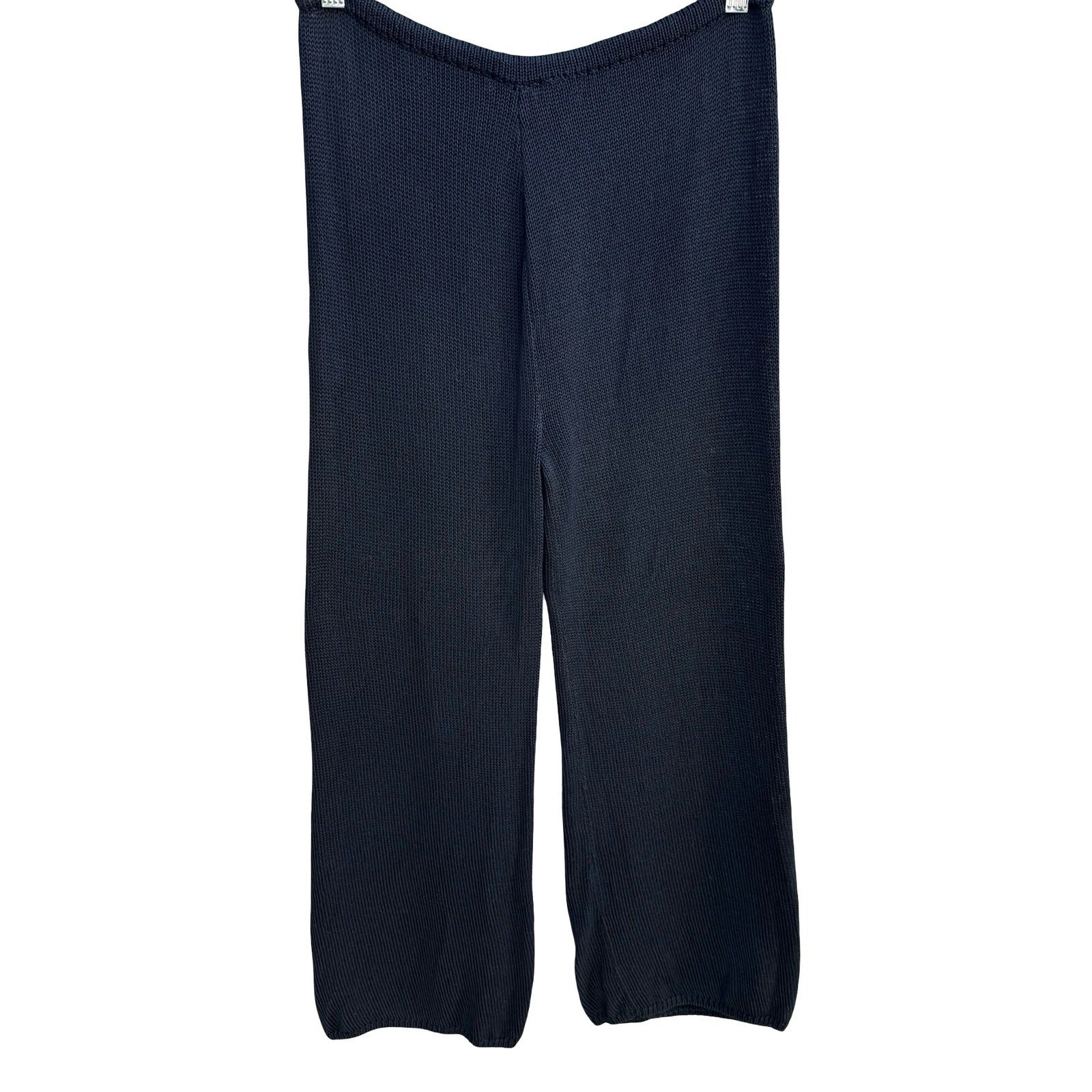 Kim & Kelly Vintage 90s Minimalist Quiet Luxury Knit Loungewear Wide Leg Pants