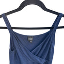 Switch Eileen Fisher Vintage Italian Yarn Womens Navy Wool Wrap Peplum V Neck Tank Top L 3 image