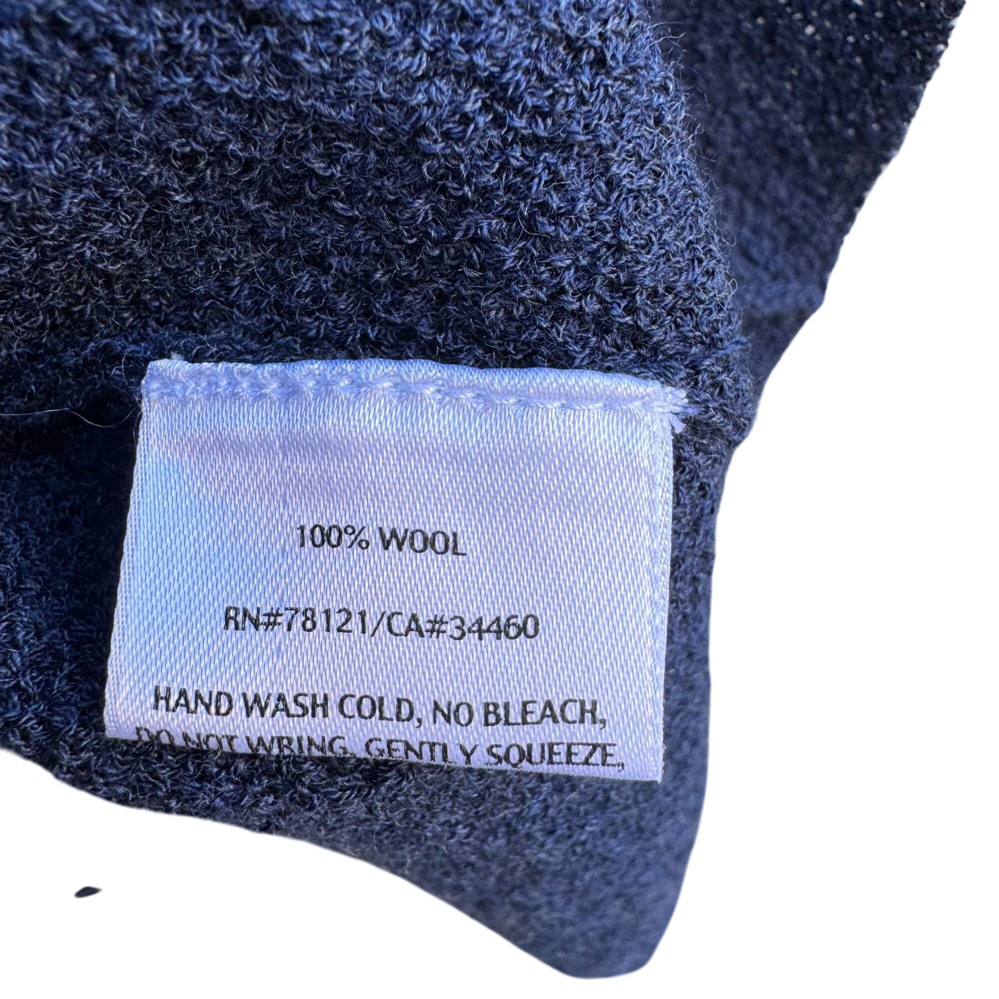 Eileen Fisher Vintage Italian Yarn Womens Navy Wool Wrap Peplum V Neck Tank Top L