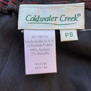 Switch Coldwater Creek Holiday Preppy Burgundy Black Plaid Tartan Metallic Midi Skirt 8 2 image
