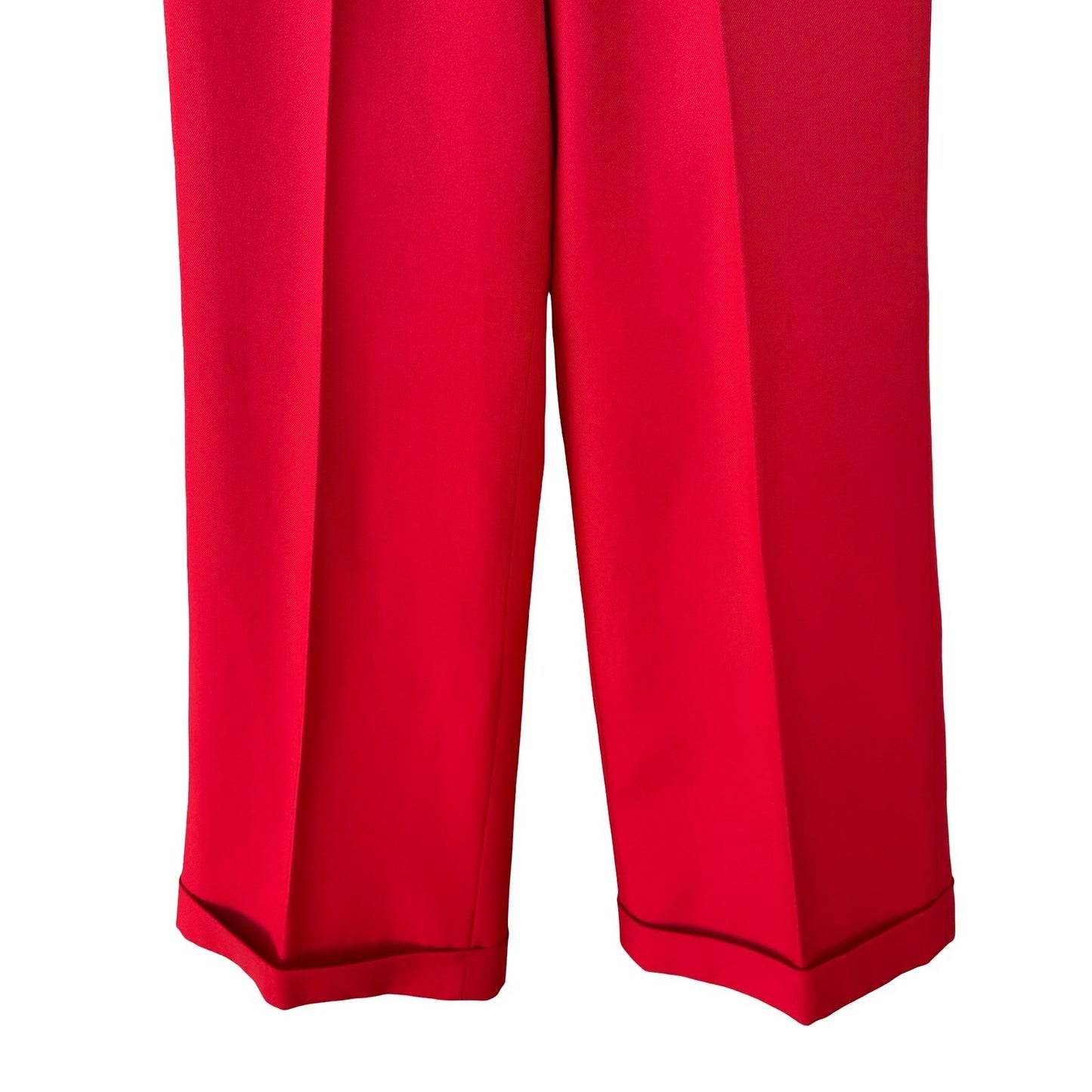 College Town Vintage 70s Red Wide Leg Cuffed Trousers High Waisted Pants Womens