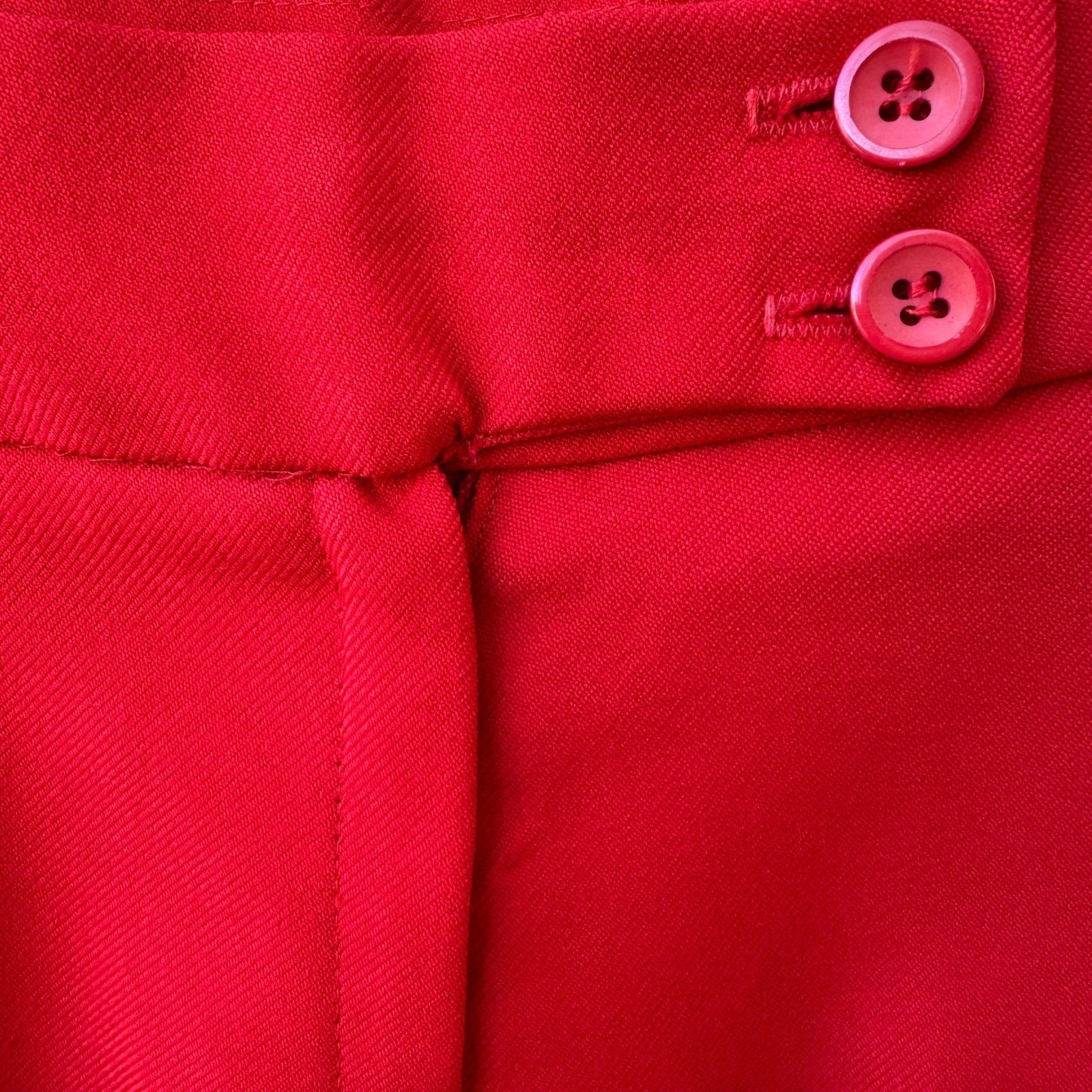 College Town Vintage 70s Red Wide Leg Cuffed Trousers High Waisted Pants Womens